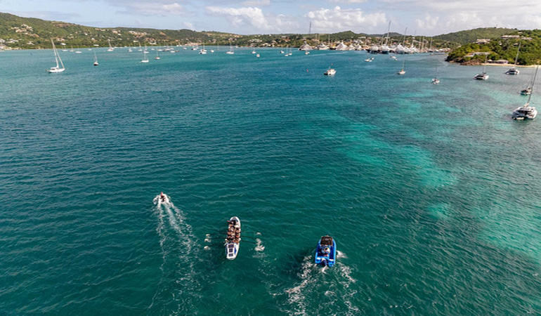 Clarissas Transatlantic Row - Photo of the crew arriving in Antigua.